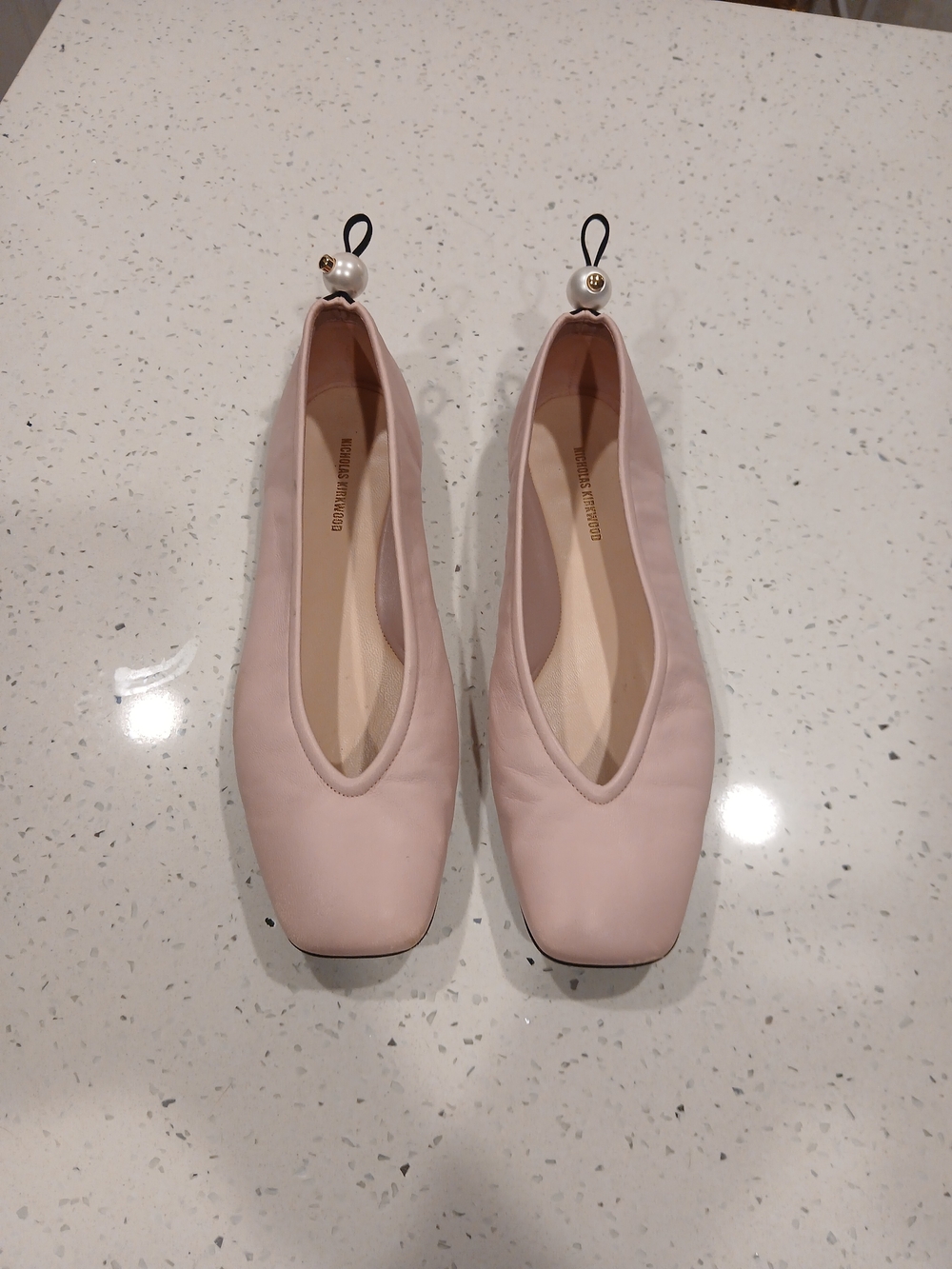 $ 470 Nicholas Kirkwood Pink Delfi Ballerina Flats Sz 41